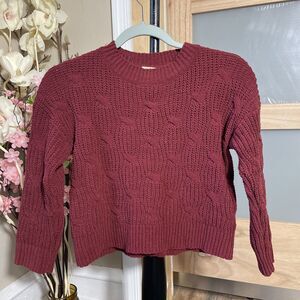 There Abouts girls long sleeve pullover red knit sweater size small 7/8